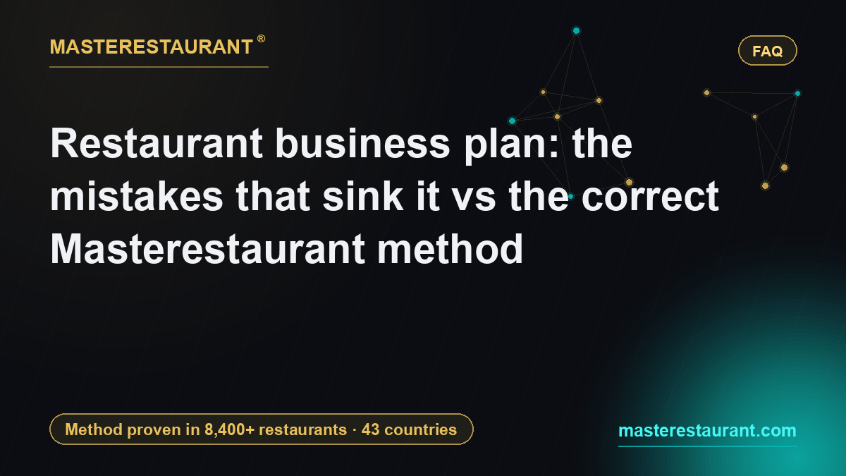 Restaurant business plan: the mistakes that sink it vs the correct Masterestaurant method — Masterestaurant