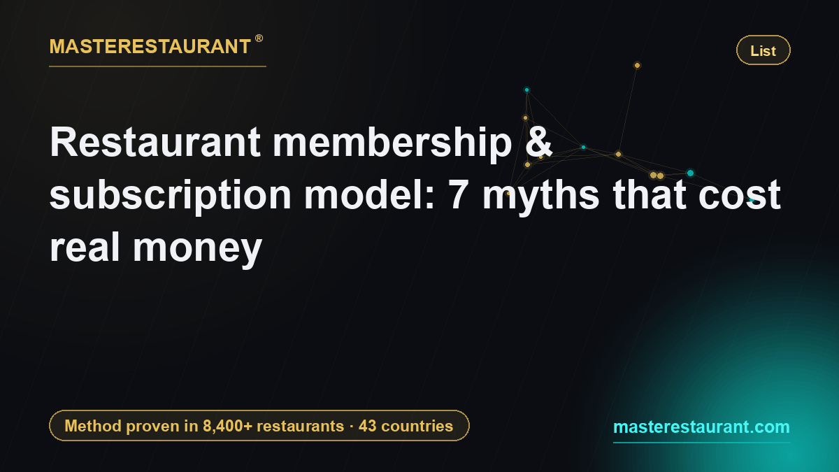 Restaurant membership & subscription model: 7 myths that cost real money — Masterestaurant