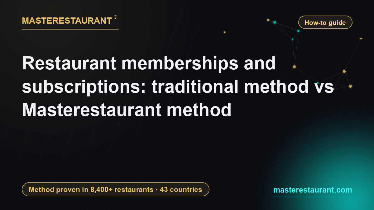 Restaurant memberships and subscriptions: traditional method vs Masterestaurant method — Masterestaurant