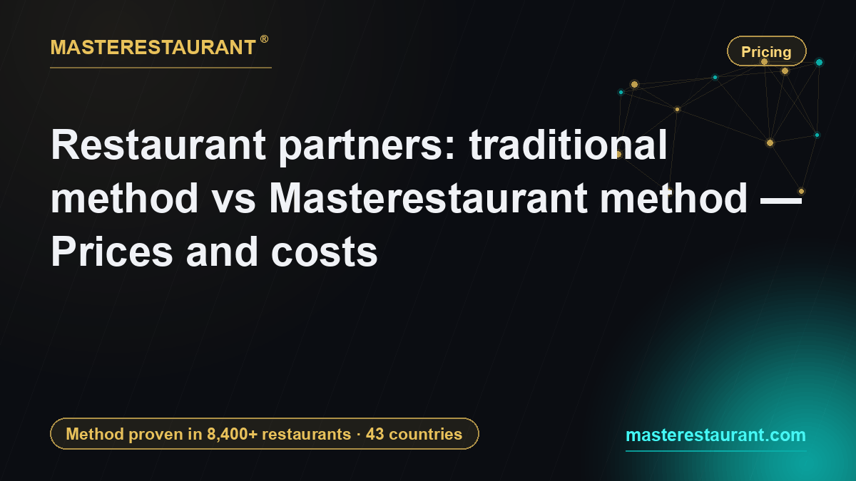 Restaurant partners: traditional method vs Masterestaurant method — Prices and costs — Masterestaurant