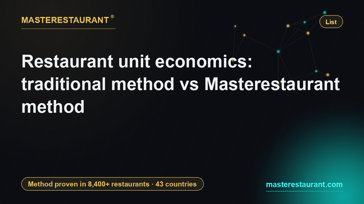 Restaurant unit economics: traditional method vs Masterestaurant method — Masterestaurant
