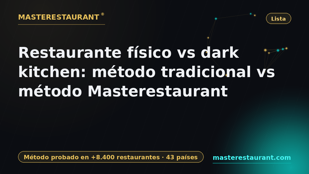 Restaurante físico vs dark kitchen: método tradicional vs método Masterestaurant — Masterestaurant
