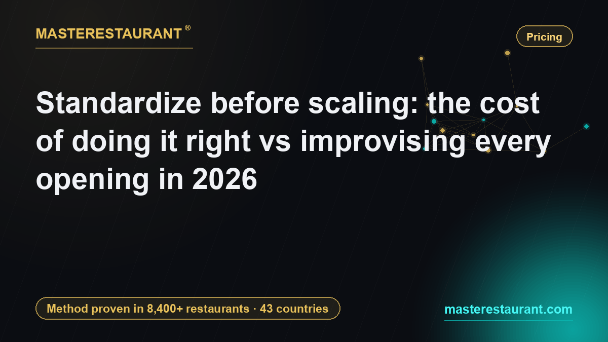 Standardize before scaling: the cost of doing it right vs improvising every opening in 2026 — Masterestaurant