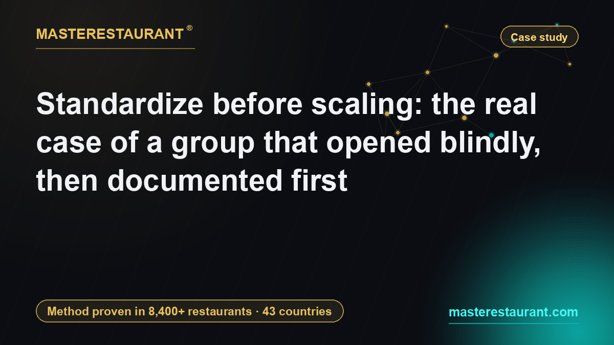 Standardize before scaling: the real case of a group that opened blindly, then documented first — Masterestaurant