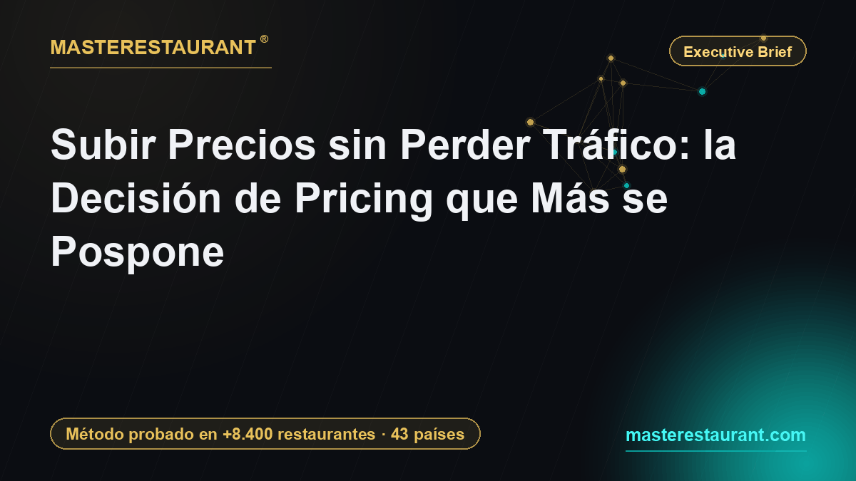 Subir Precios sin Perder Tráfico: la Decisión de Pricing que Más se Pospone — Masterestaurant