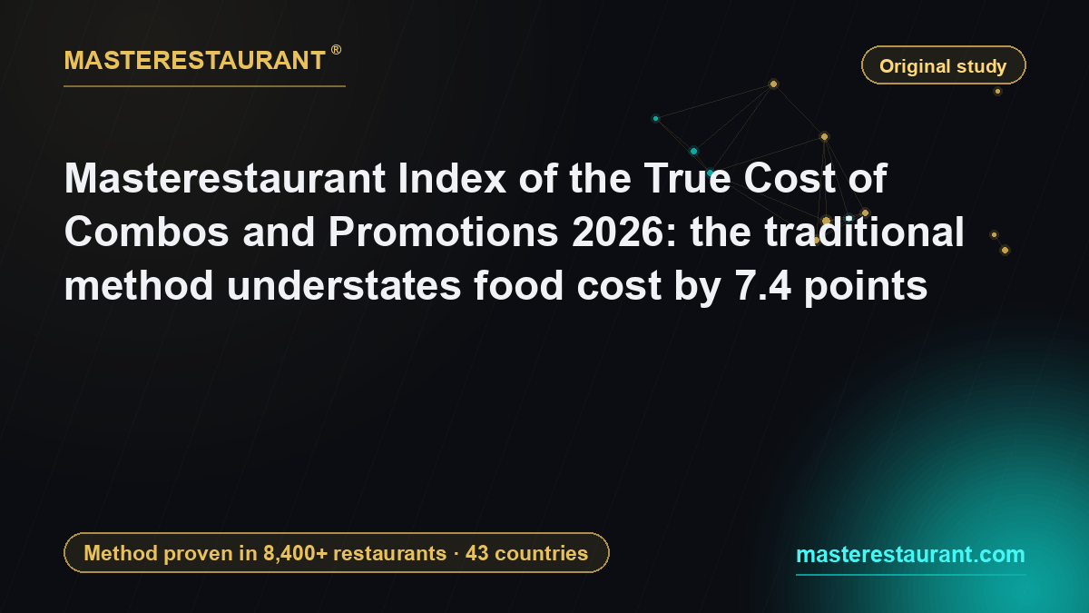 Masterestaurant Index of the True Cost of Combos and Promotions 2026: the traditional method understates food cost by 7.4 points — Masterestaurant