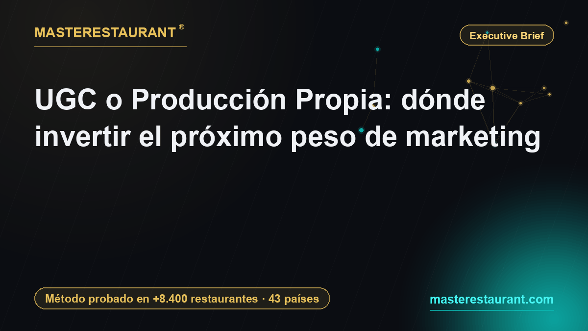 UGC o Producción Propia: dónde invertir el próximo peso de marketing — Masterestaurant