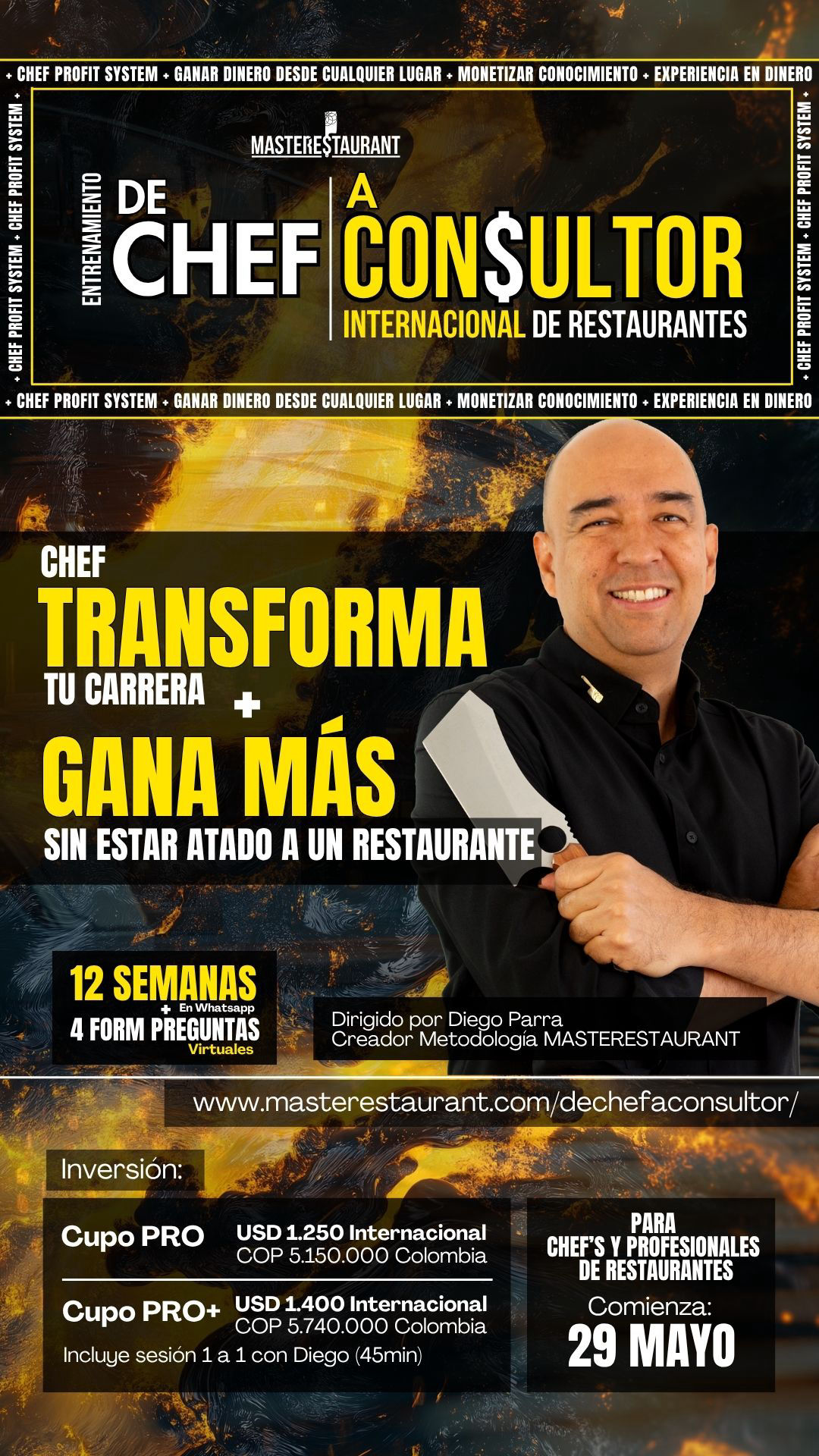 Entrenamiento De CHEF a consultor internacional de restaurantes