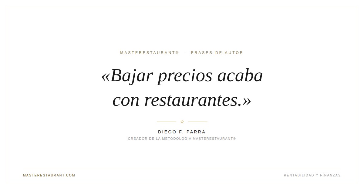 Bajar precios acaba con restaurantes. — Diego F. Parra
