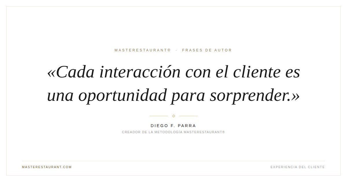 Cada interacción con el cliente es una oportunidad para sorprender. — Diego F. Parra