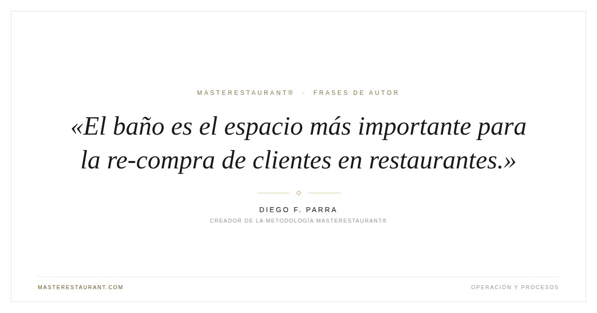 El baño es el espacio más importante para la re-compra de clientes en restaurantes. — Diego F. Parra
