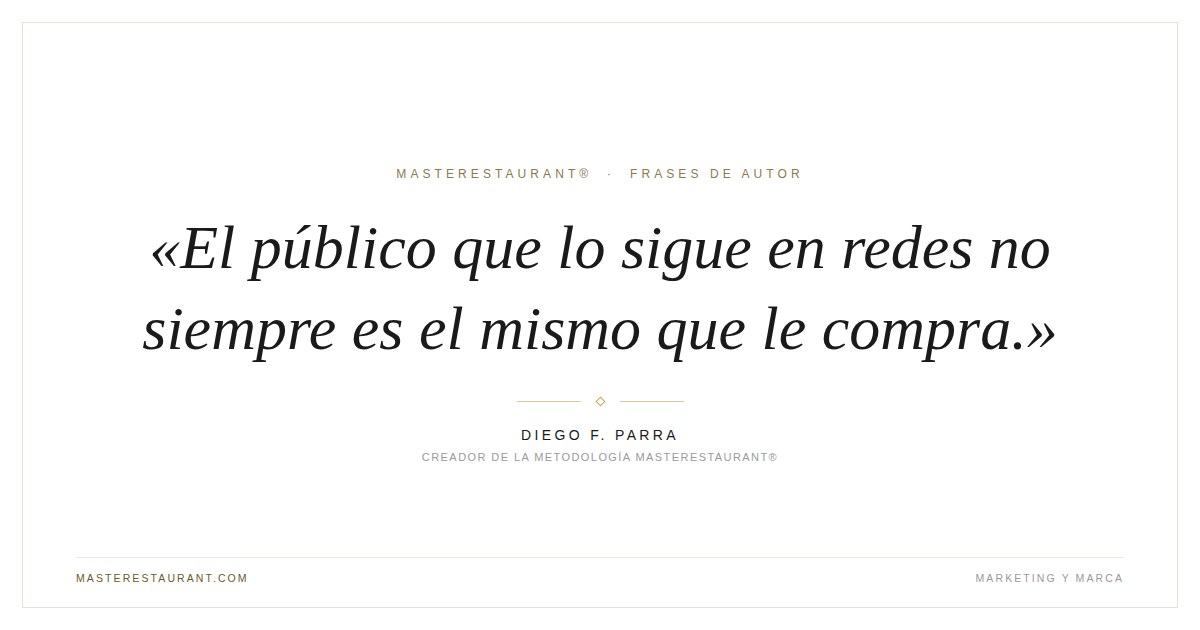 El público que lo sigue en redes no siempre es el mismo que le compra. — Diego F. Parra