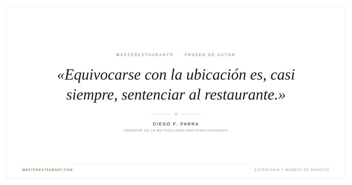 Equivocarse con la ubicación es, casi siempre, sentenciar al restaurante. — Diego F. Parra
