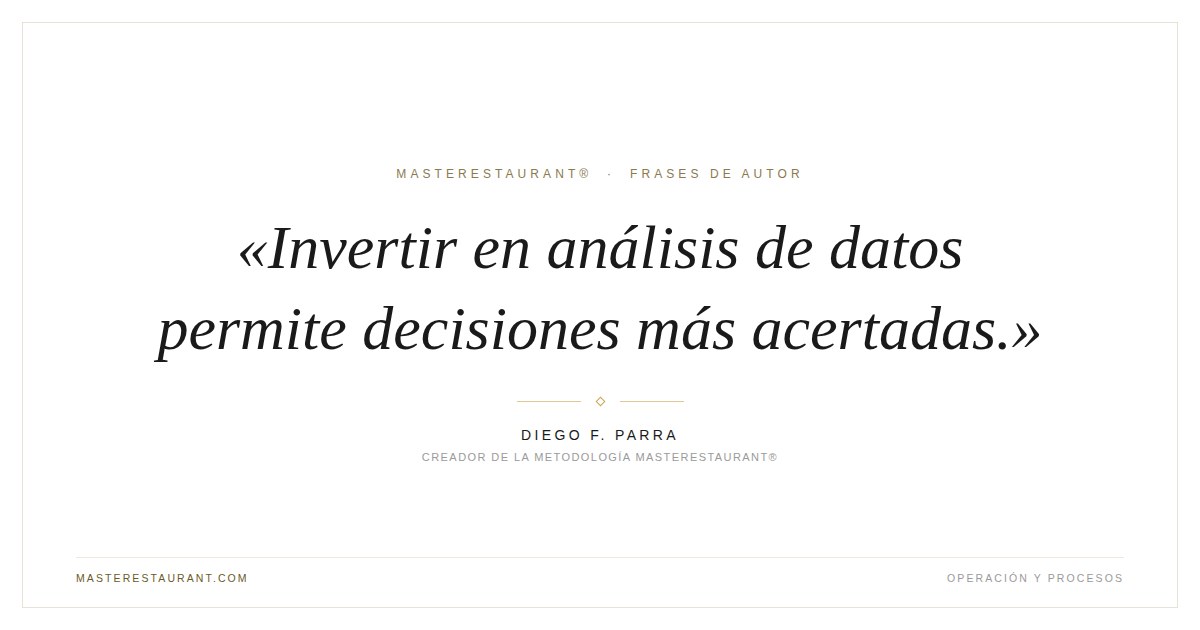 Invertir en análisis de datos permite decisiones más acertadas. — Diego F. Parra