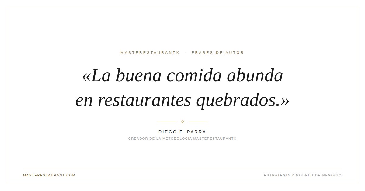 La buena comida abunda en restaurantes quebrados. — Diego F. Parra