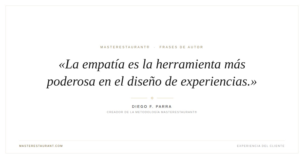 La empatía es la herramienta más poderosa en el diseño de experiencias. — Diego F. Parra