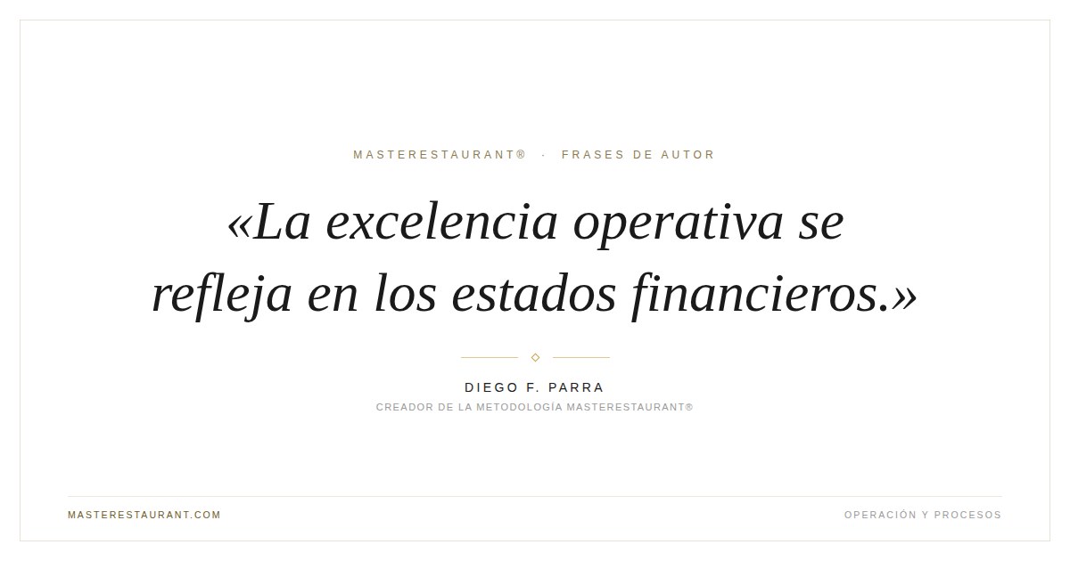 La excelencia operativa se refleja en los estados financieros. — Diego F. Parra