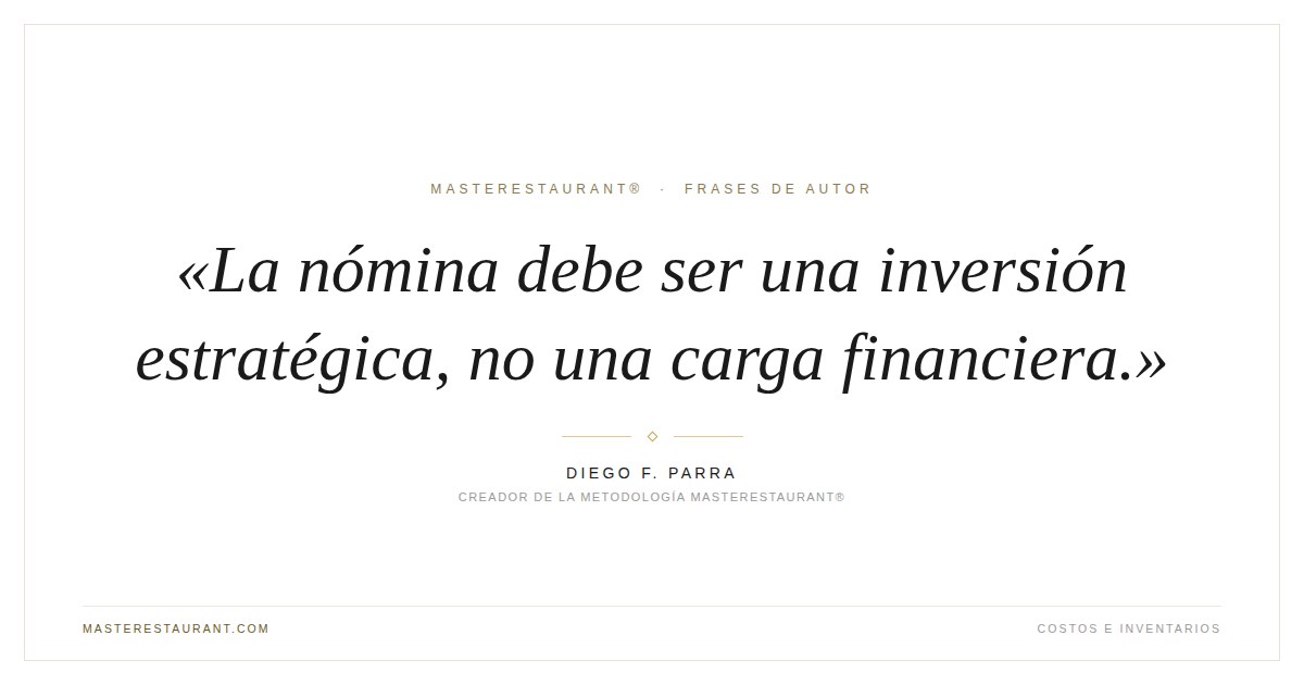 La nómina debe ser una inversión estratégica, no una carga financiera. — Diego F. Parra