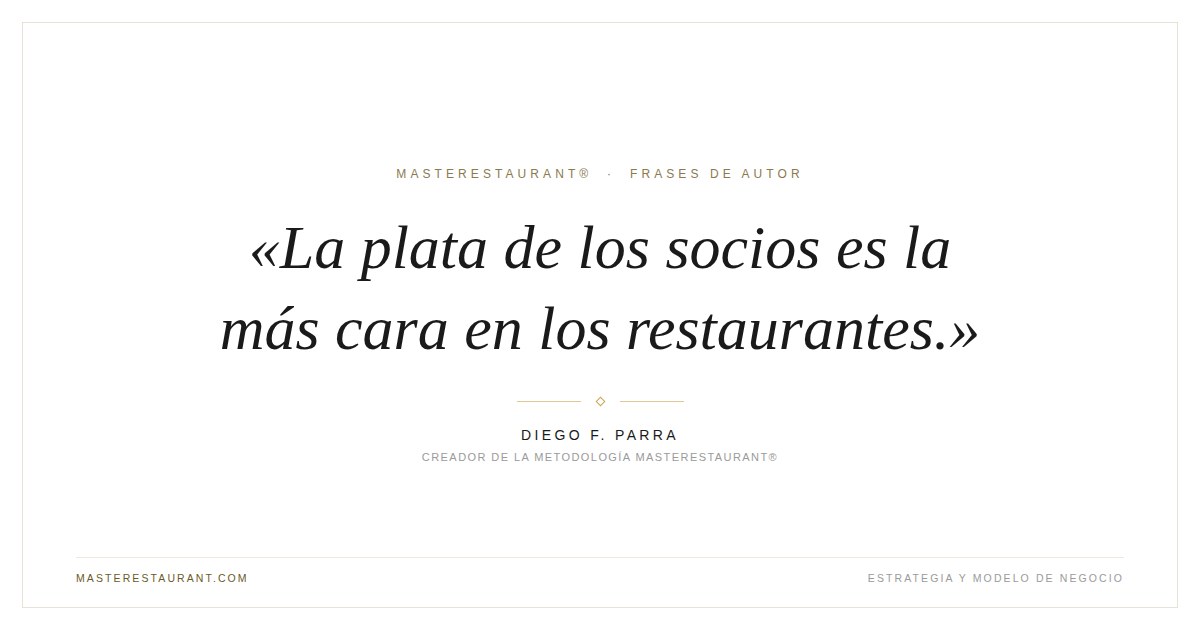 La plata de los socios es la más cara en los restaurantes. — Diego F. Parra