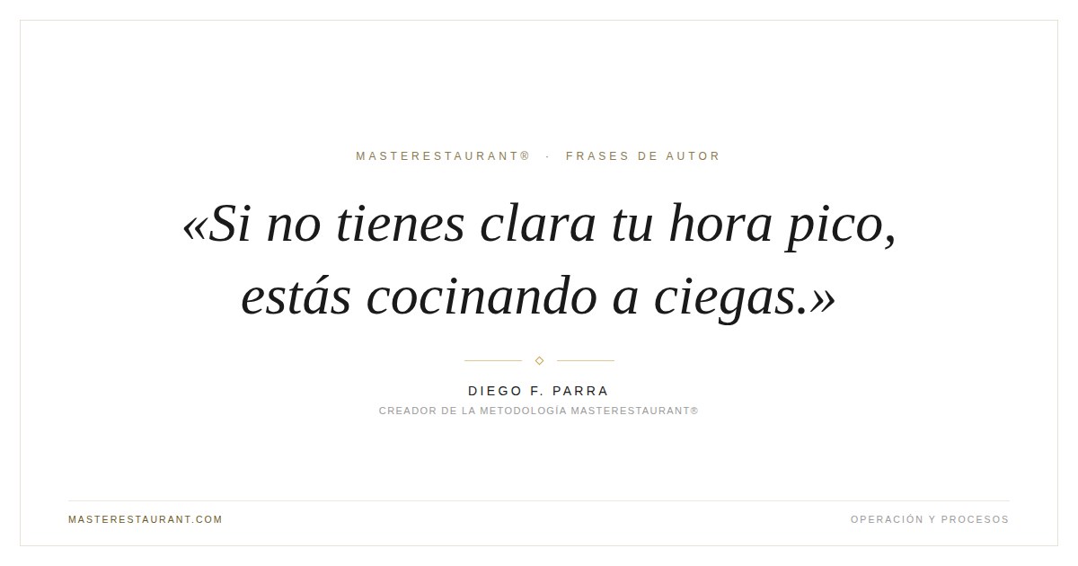 Si no tienes clara tu hora pico, estás cocinando a ciegas. — Diego F. Parra