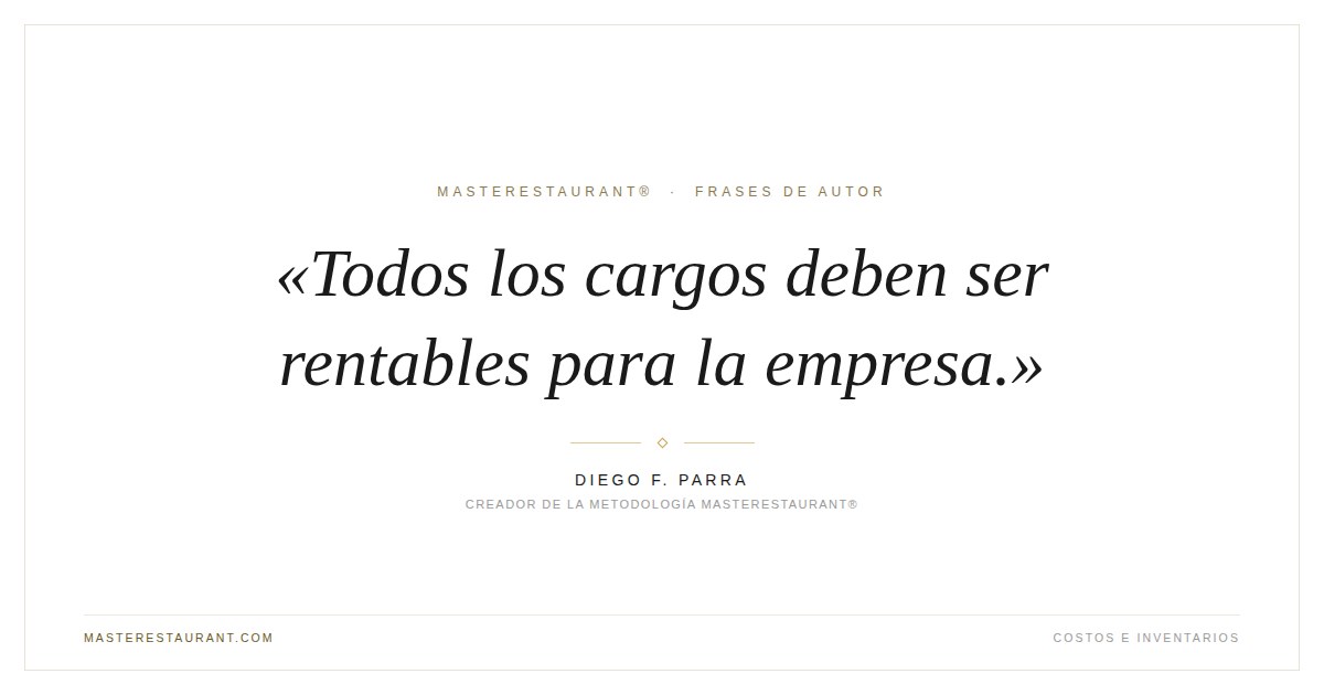 Todos los cargos deben ser rentables para la empresa. — Diego F. Parra