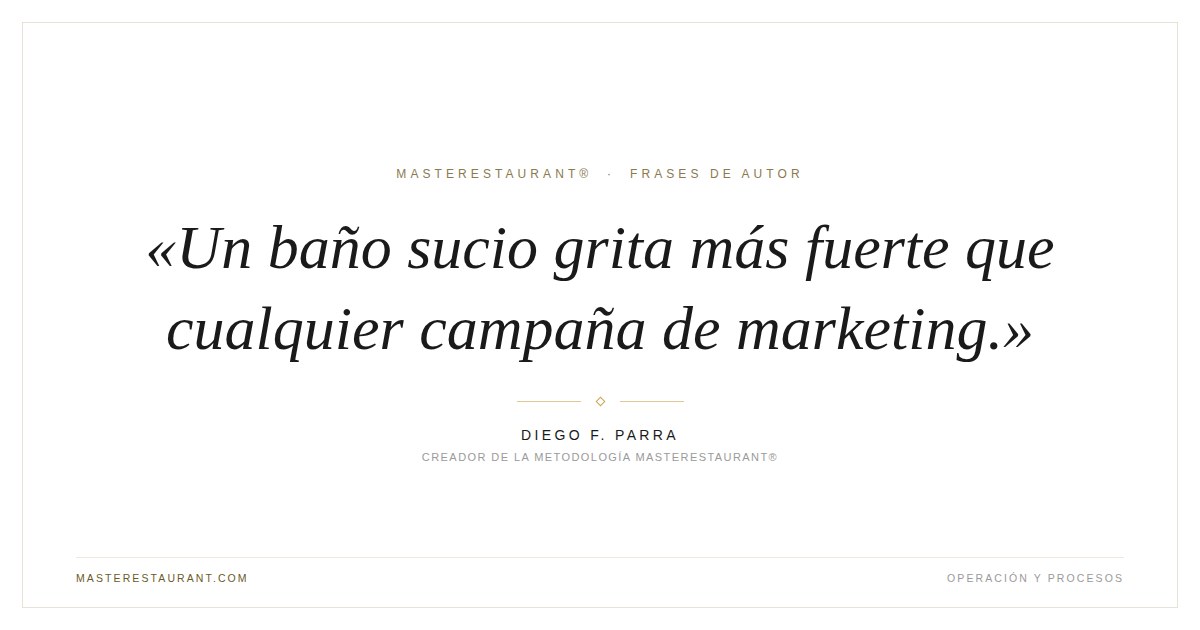 Un baño sucio grita más fuerte que cualquier campaña de marketing. — Diego F. Parra