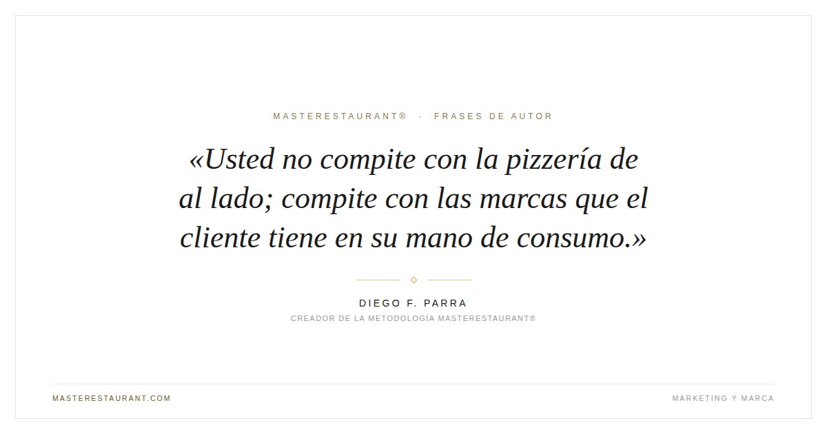 Usted no compite con la pizzería de al lado; compite con las marcas que el cliente tiene en su mano de consumo. — Diego F. Parra