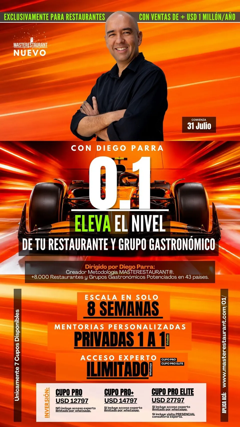 Programa 0.1 de MASTERESTAURANT — intervención estratégica privada para restaurantes