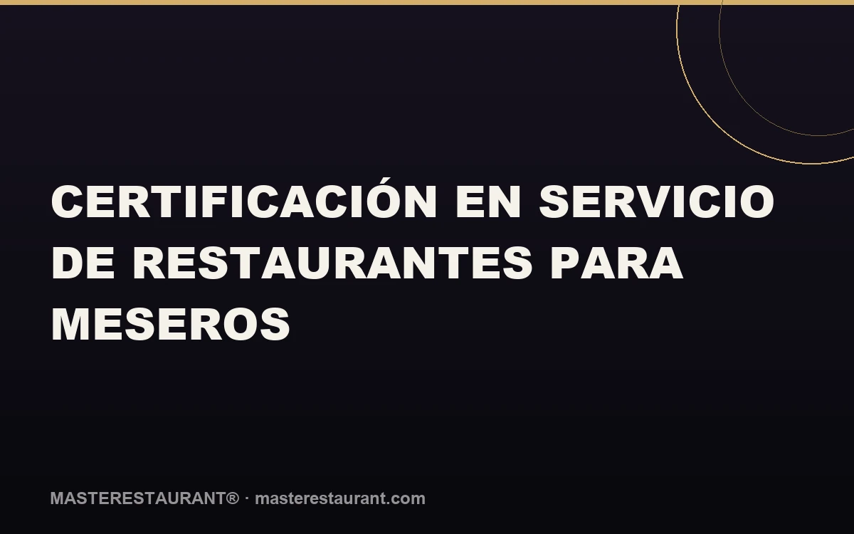 Curso: Certificación en Servicio de Restaurantes para Meseros