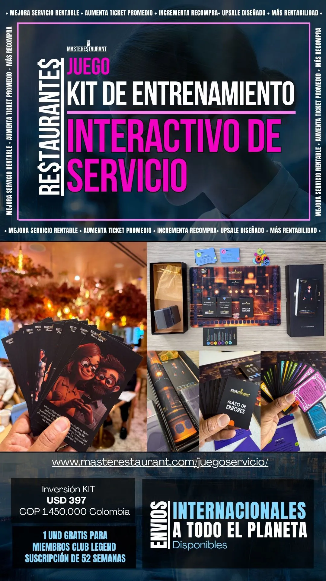 KIT de entrenamiento interactivo de servicio en restaurantes · fotos del juego, inversión y envíos internacionales