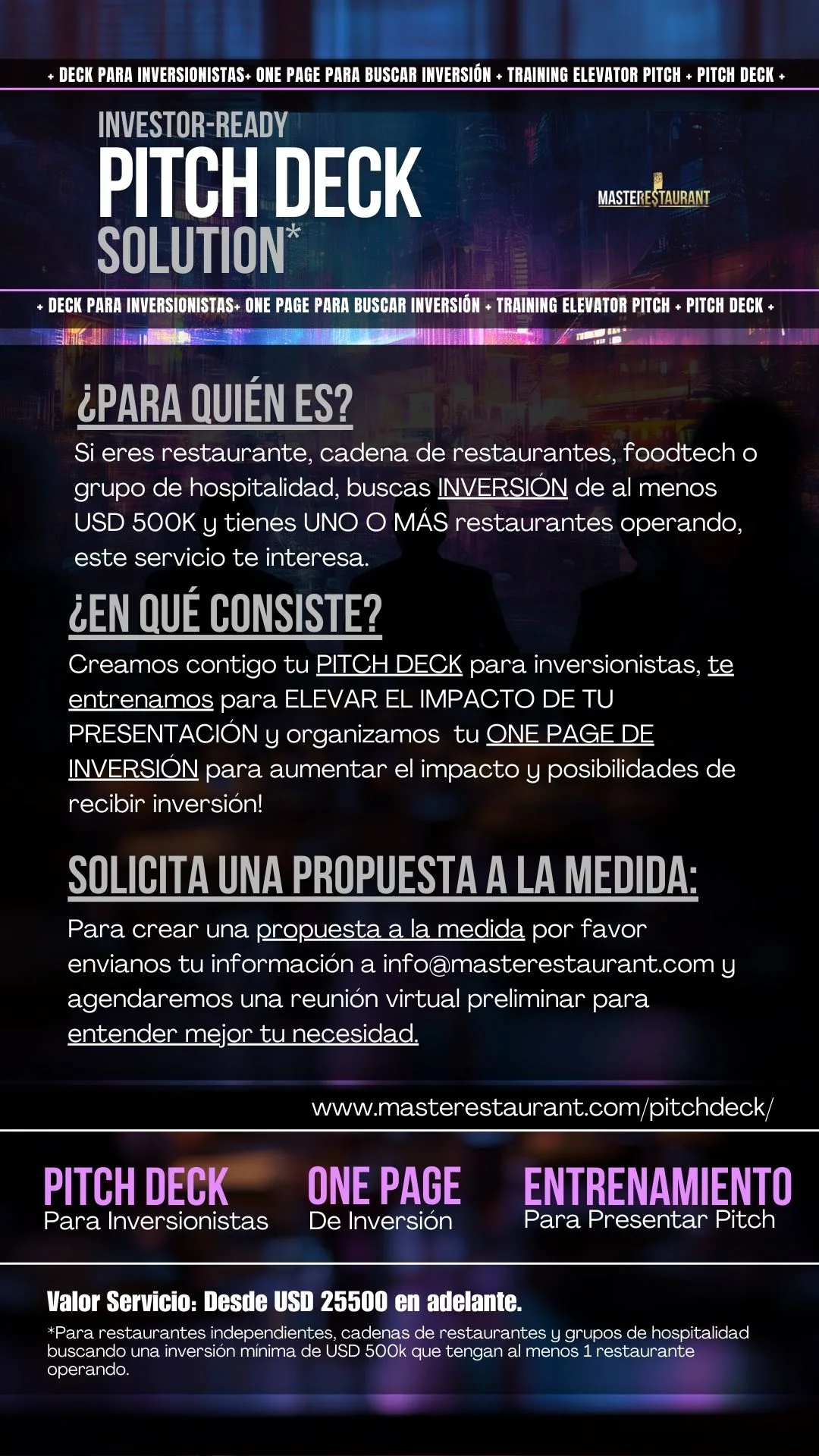 Investor-Ready Pitch Deck Solution para restaurantes — característica 2