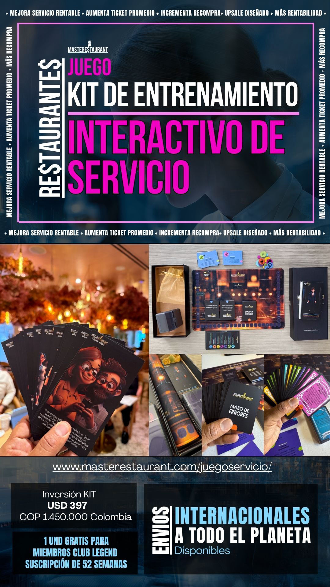 KIT de entrenamiento interactivo de servicio en restaurantes - Juego MASTERESTAURANT