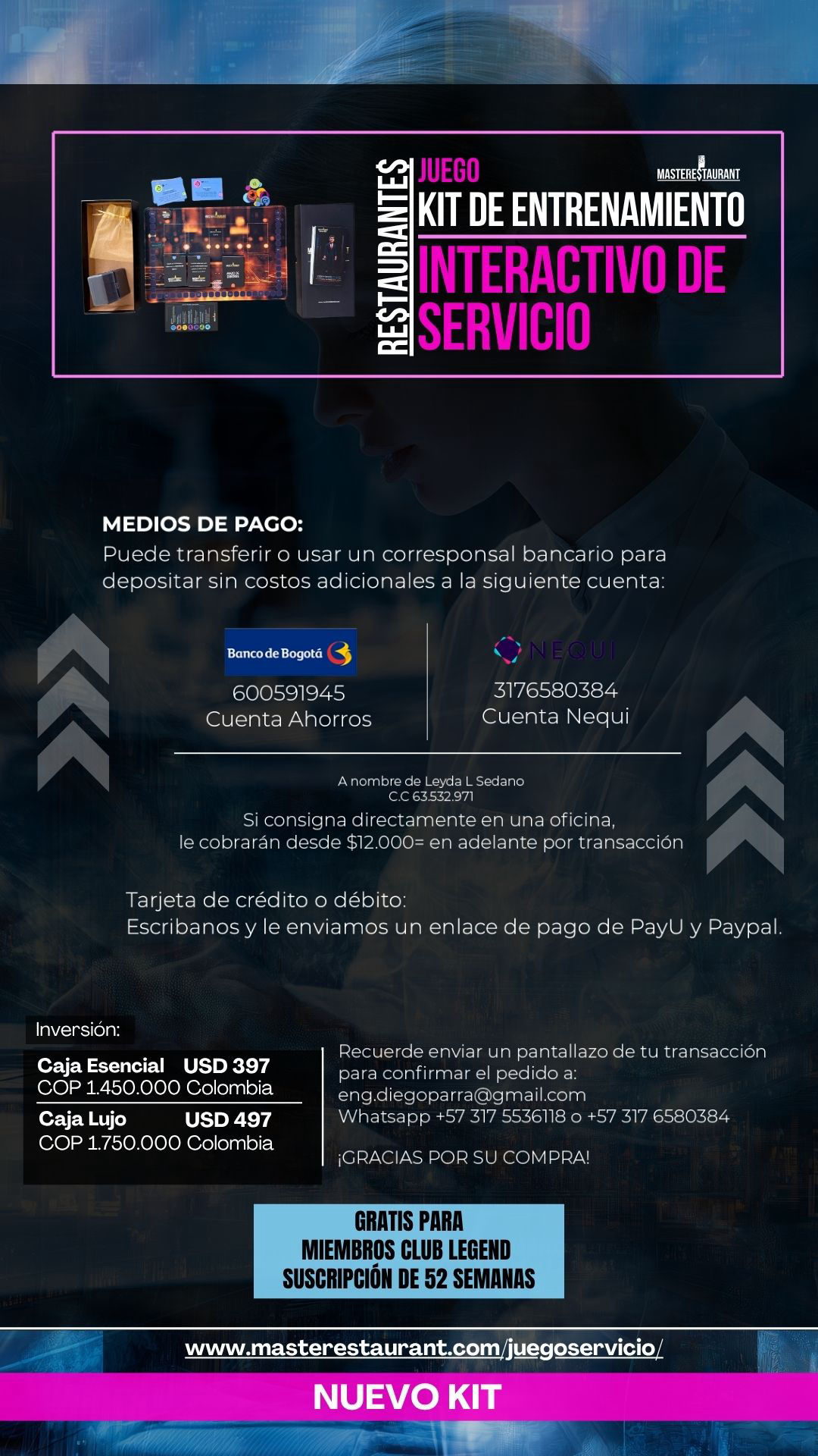 KIT de entrenamiento interactivo de servicio en restaurantes - Juego MASTERESTAURANT