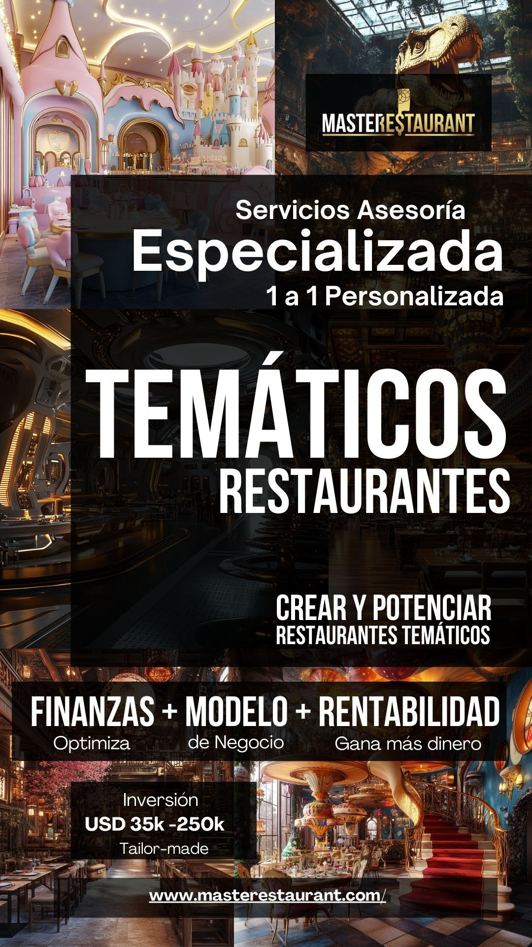 Servicios, entrenamiento, consultoría, bootcamps, asesoría, eventos y acompañamientos privados para restaurantes temáticos en ESTADO DE LA FLORIDA (USA)